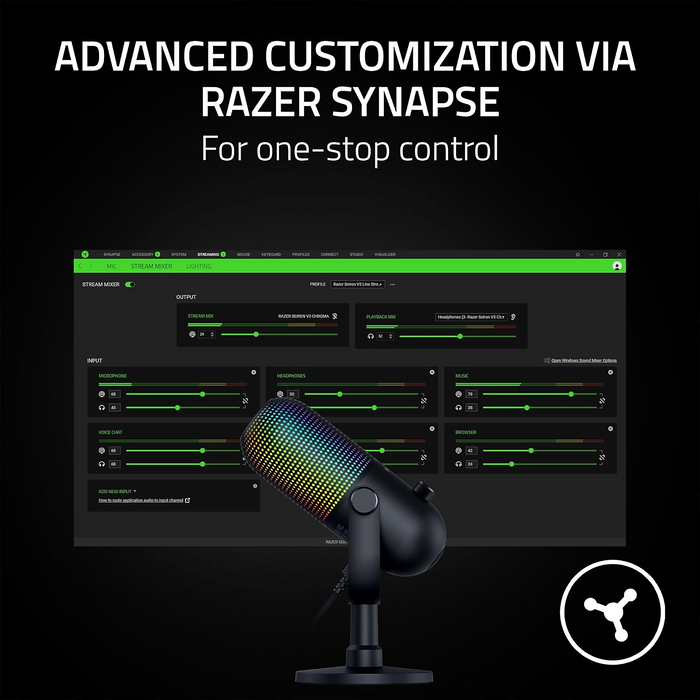 Razer Seiren V3 Chroma Microphone  - Black   for sale in Egypt from Games2Egypt