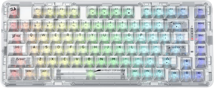 Redragon K649CT PRO ELF Crystal 75% Wireless RGB Mechanical Gaming Keyboard  -  for sale in Egypt from Games2Egypt