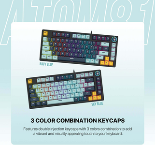 كيبورد جيمنج سلكية ميكانيكية ATOM81 MK875V2 من فانتيك سويتش ازرق  للبيع في مصر من خلال Games2Egypt
