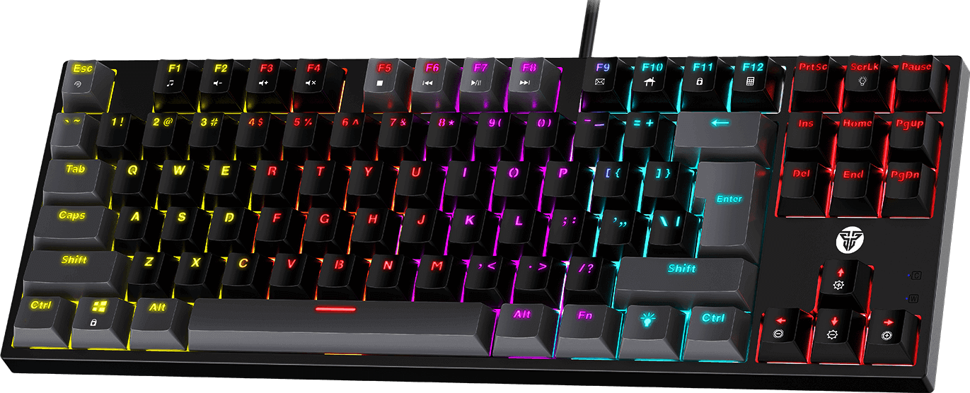 كيبورد جيمنج سلكية ميكانيكية ATOM87 MK876v2 من فانتيك أسود سويتش أزرق  للبيع في مصر من خلال Games2Egypt