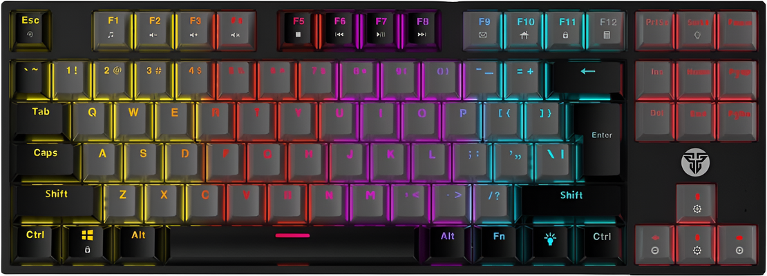 Fantech ATOM87 MK876v2 Wired Mechanical Gaming Keyboard Grey - Blue Switch