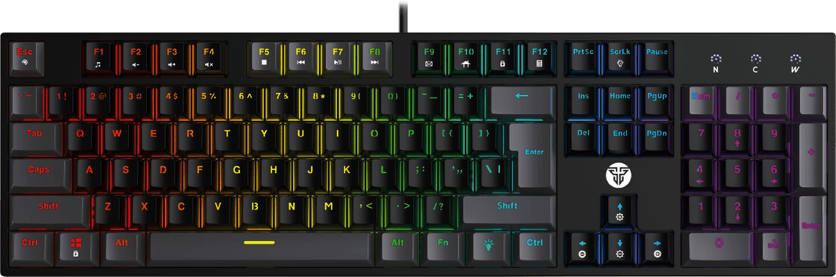 Fantech ATOM104 MK886V2 Wired Mechanical Gaming Keyboard Black - Blue Switch