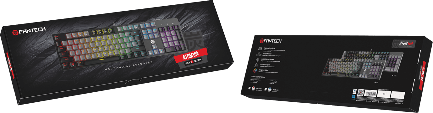 Fantech ATOM104 MK886V2 Wired Mechanical Gaming Keyboard Grey - Red Switch   for sale in Egypt from Games2Egypt