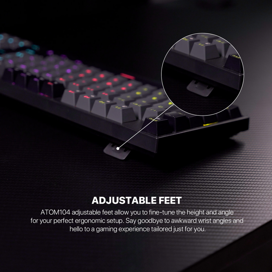 Fantech ATOM104 MK886V2 Wired Mechanical Gaming Keyboard Grey - Red Switch  – image 7