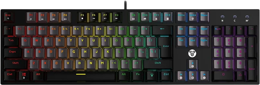 Fantech ATOM104 MK886V2 Wired Mechanical Gaming Keyboard Grey - Blue Switch 