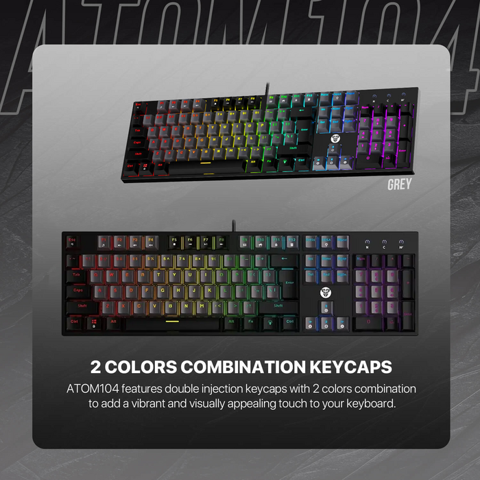 Fantech ATOM104 MK886V2 Wired Mechanical Gaming Keyboard Grey - Red Switch   for sale in Egypt from Games2Egypt