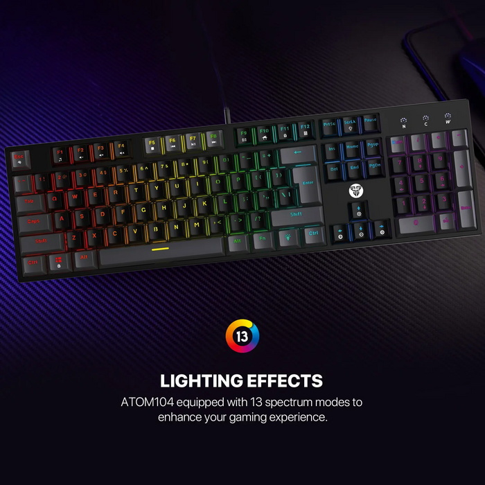 Fantech ATOM104 MK886V2 Wired Mechanical Gaming Keyboard Black - Red Switch   for sale in Egypt from Games2Egypt