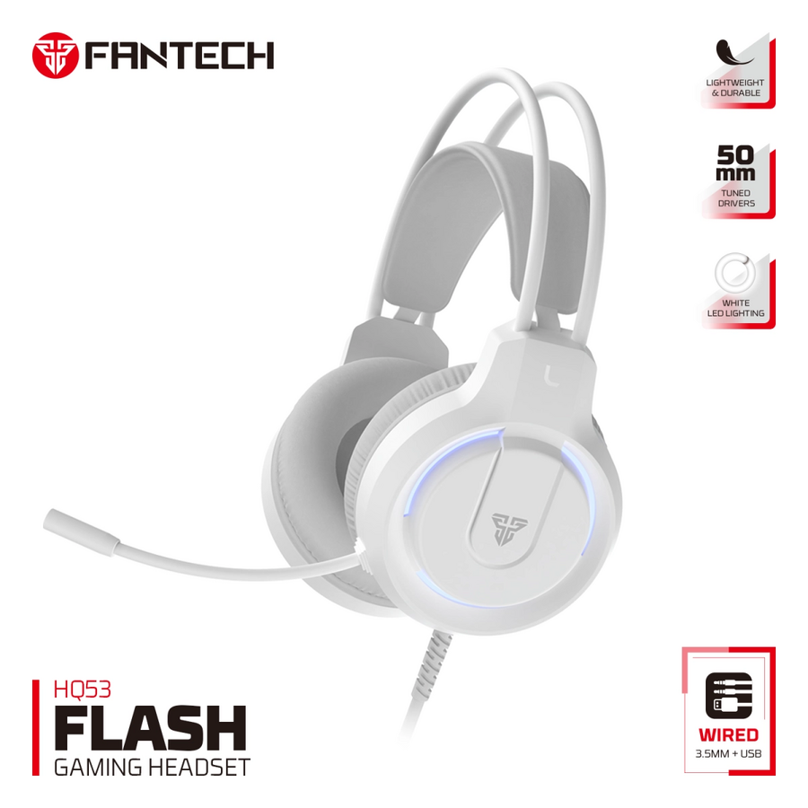 Fantech FLASH HQ53 Wired Gaming Headset - White   – image 6