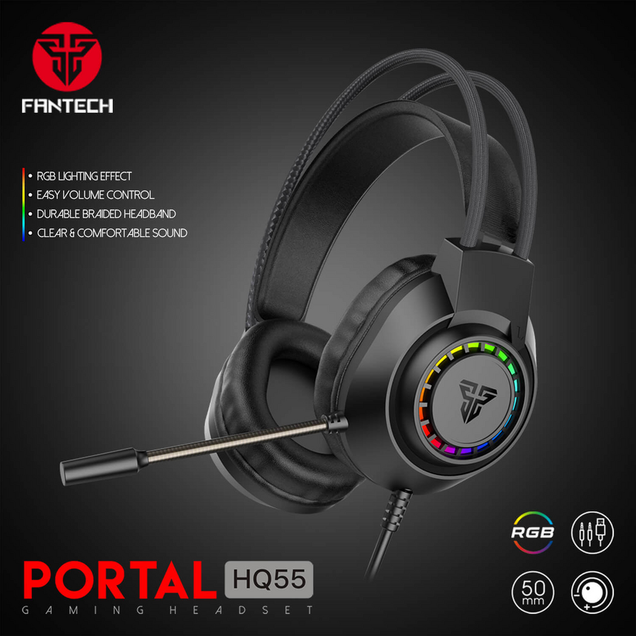 Fantech PORTAL HQ55 Wired Gaming Headset - Black  – image 3