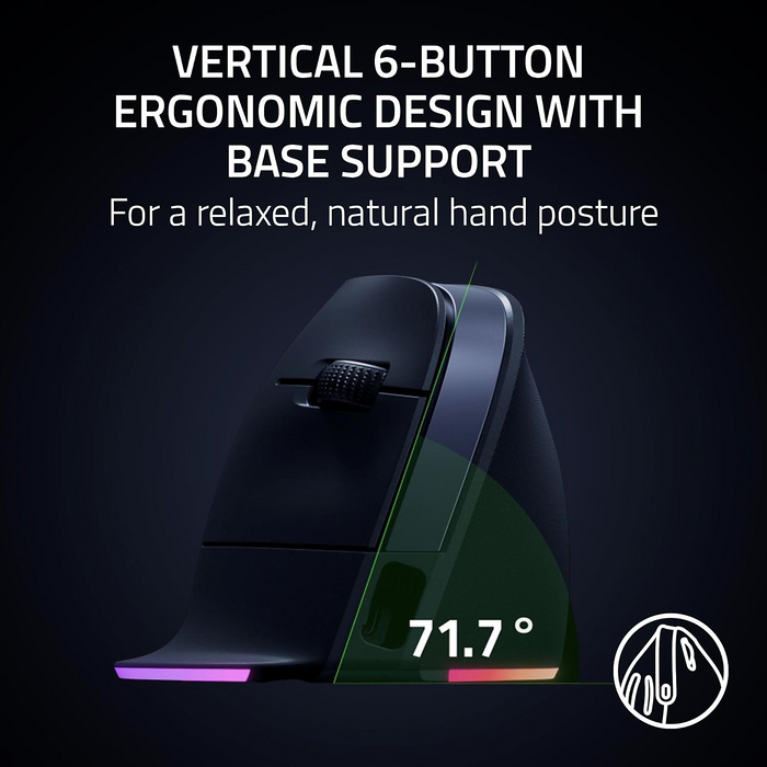 Razer Pro Click V2 Vertical - Wireless Gaming Mouse - Black  for sale in Egypt from Games2Egypt