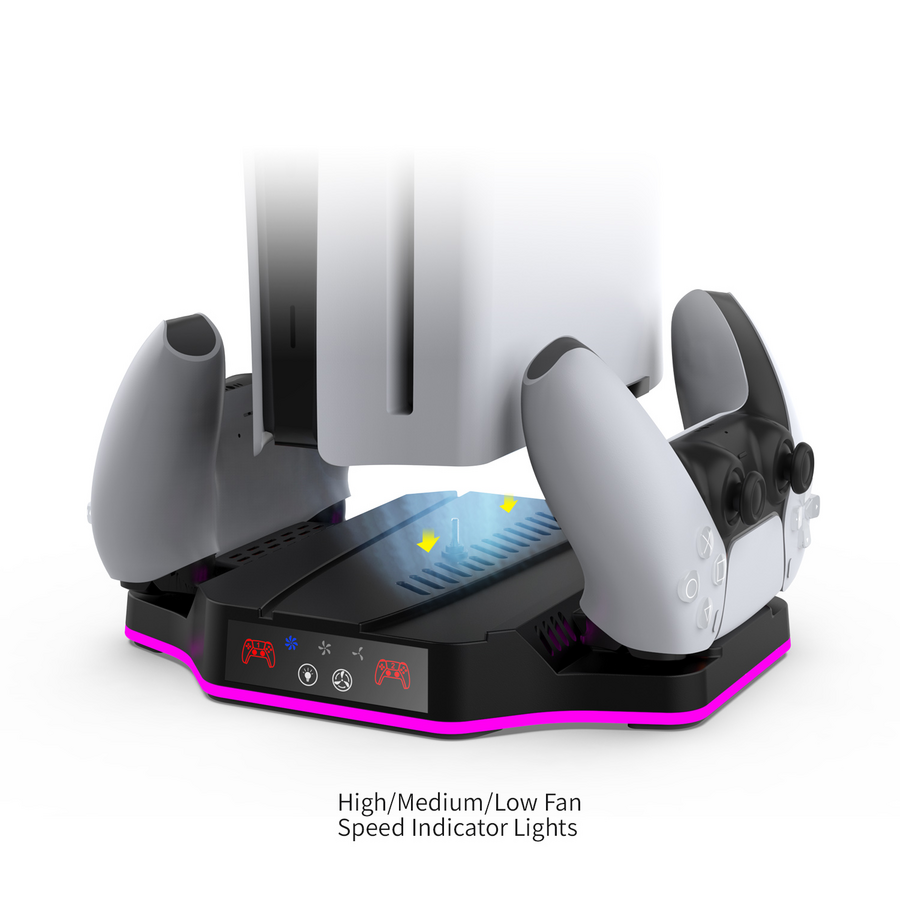 حامل تبريد وشحن RGB من دوبي TP5-3583 لجهاز بلايستيشن 5 سليم / برو – صورة 6