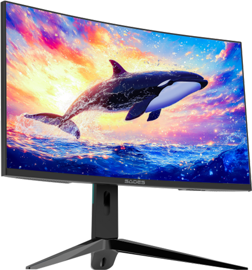سادس KL-Whale SA-C01Q27B شاشة ألعاب منحنية 27 بوصة QHD 180Hz - أسود  للبيع في مصر من خلال Games2Egypt