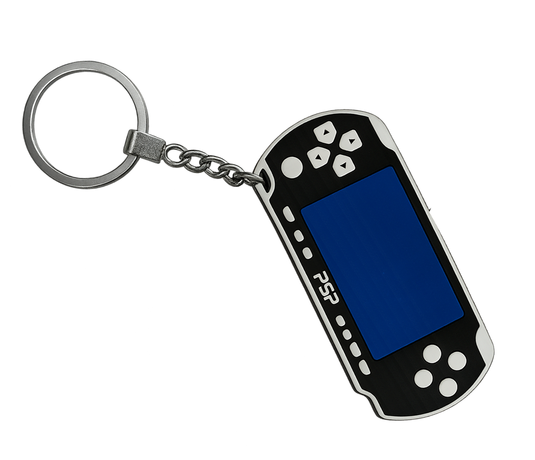 ميدالية مفاتيح جهاز ألعاب محمول PSP مصغر 3D 