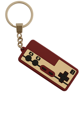 Retro 8-Bit Controller 3D Red - Keychain Medal