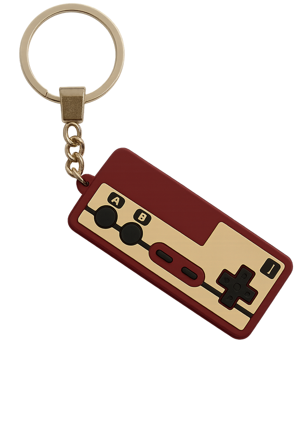 Retro 8-Bit Controller 3D Red - Keychain Medal	