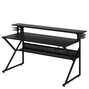  Gaming Desk with Storage Shelf and Monitors Shelf 5*1 - Black  for sale in Egypt from Games2Egypt