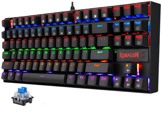 Redragon K552E Kumara Elite Rainbow Mechanical Wired Gaming Keyboard - Blue Switch