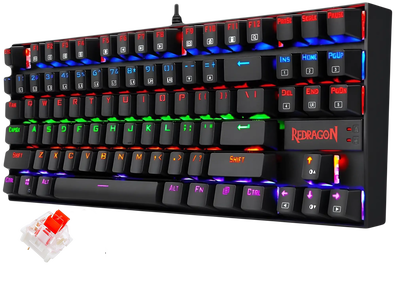 Redragon K552E Kumara Elite Rainbow Mechanical Wired Gaming Keyboard - Red Switch -  for sale in Egypt from Games2Egypt