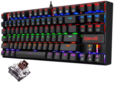 Redragon K552E Kumara Elite Rainbow Mechanical Wired Gaming Keyboard - Brown Switch -  for sale in Egypt from Games2Egypt