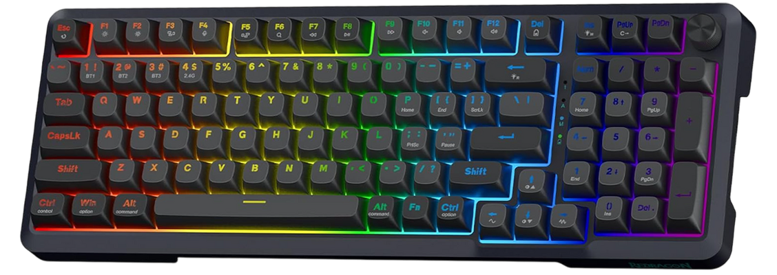 Redragon K688 Tri-Mode Wireless with Knob Mechanical Gaming Keyboard