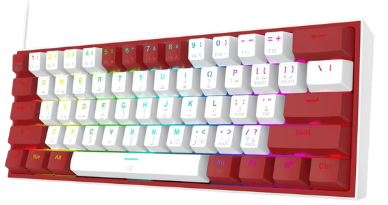 كيبورد الألعاب Redragon K617 Fizz سلكي 60% RGB - أبيض في أحمر  للبيع في مصر من خلال Games2Egypt