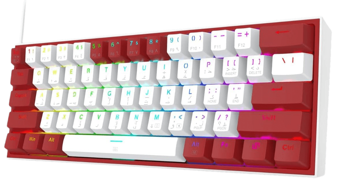 كيبورد الألعاب Redragon K617 Fizz سلكي 60% RGB - أبيض في أحمر  للبيع في مصر من خلال Games2Egypt