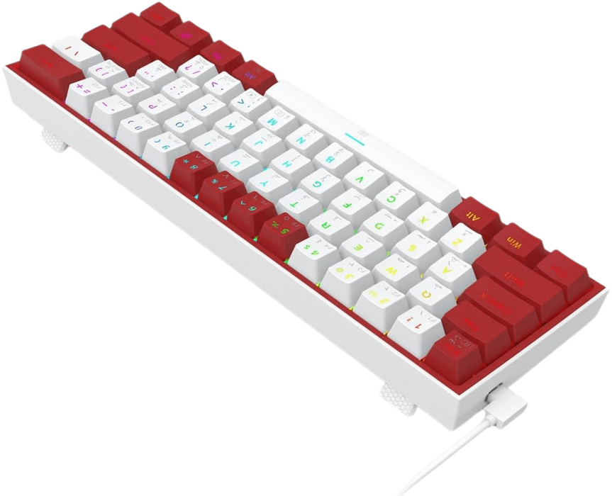 كيبورد الألعاب Redragon K617 Fizz سلكي 60% RGB - أبيض في أحمر  للبيع في مصر من خلال Games2Egypt