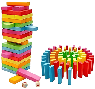 Jenga Tower Challenge Wooden Colored Blocks Toy 48 pcs  for sale in Egypt from Games2Egypt