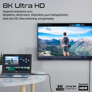 كابل بروميت DisplayPort، فائق الدقة 8K -  60 هيرتز - 1.2متر   للبيع في مصر من خلال Games2Egypt
