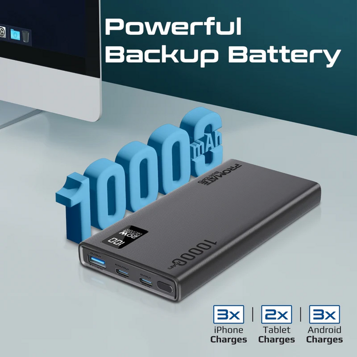 باور بانك بروميت بولت 10PD مزود ب3 منافذ بقوة 10000mAh   للبيع في مصر من خلال Games2Egypt