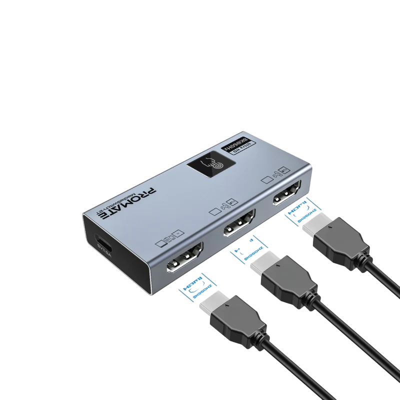 Promate HDMI Switch Adapter Ultra High-Resolution 8K 60Hz