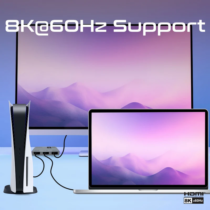 محول بروميت HDMI فائق الدقة 60هرتز 8K مزود ب3 منافذ  للبيع في مصر من خلال Games2Egypt