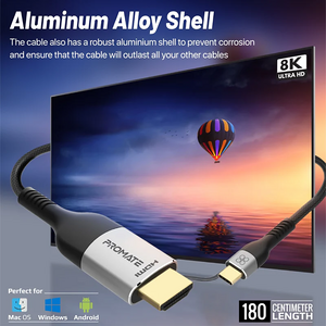 كابل بروميت ميدياكورد-8K تايب سي الي HDMI فائق الدقه - 1.8متر   للبيع في مصر من خلال Games2Egypt