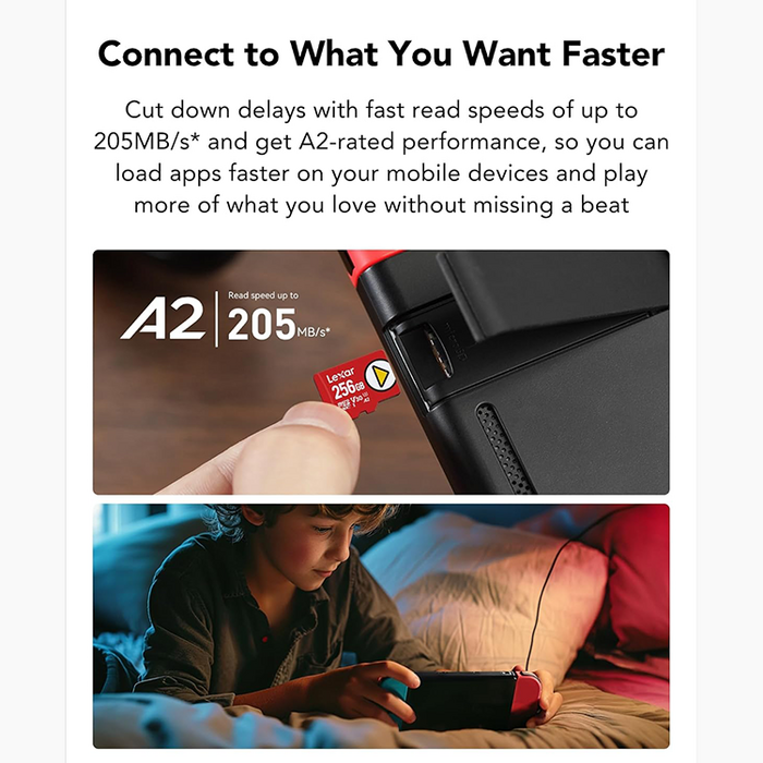 ليكسر بلاي 256 جيجابايت مايكرو اس دي كارد بسرعة فائقة 205/140MB/s لنينتندو سويتش  للبيع في مصر من خلال Games2Egypt