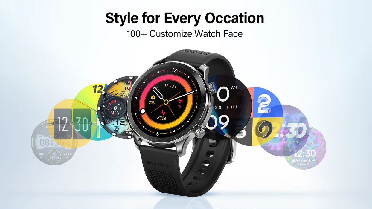 RiverSong Motive 9 Pro Smart Watch -  Titanium Silver  for sale in Egypt from Games2Egypt
