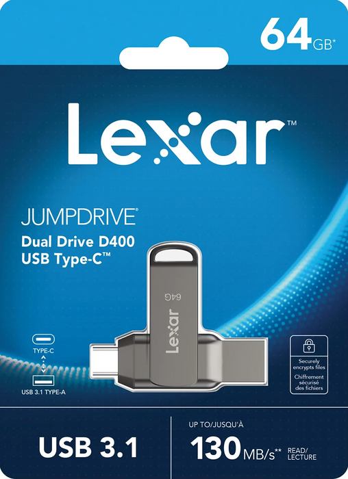 ليكسر 64 جيجا فلاش درايف USB 3.2 تايب-إيه & تايب-سي  للبيع في مصر من خلال Games2Egypt