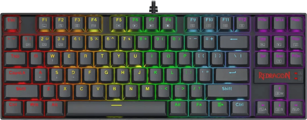 Redragon K552E Kumara Elite Rainbow Mechanical Wired Gaming Keyboard - Black Switch - Open Sealed