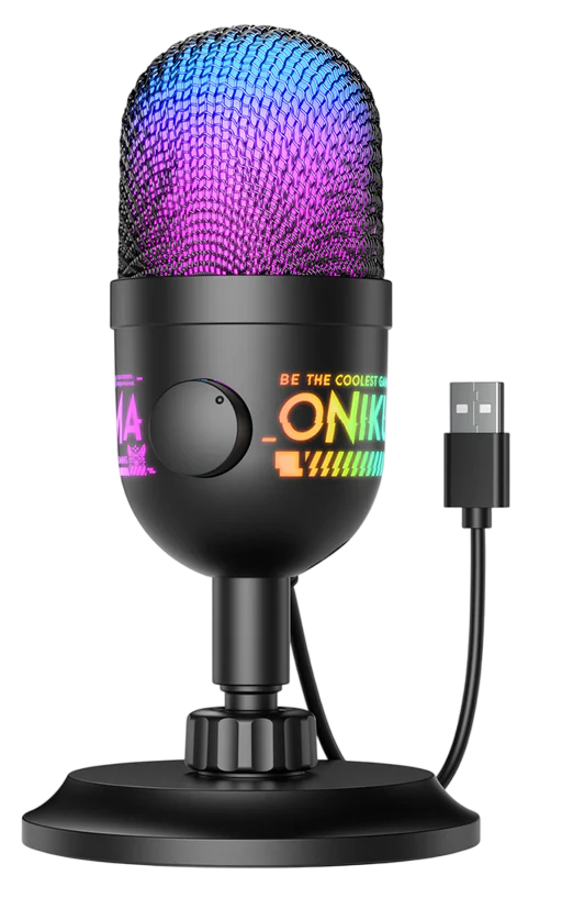 أونيكوما M930 – ميكروفون USB بإضاءة RGB ومونيترينج – أسود
