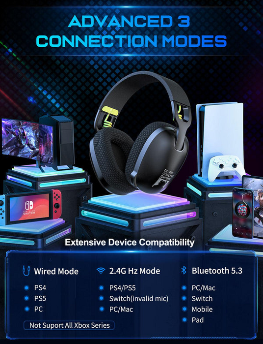 ONIKUMA B2 Tri-Mode Gaming Headphone - Black  for sale in Egypt from Games2Egypt
