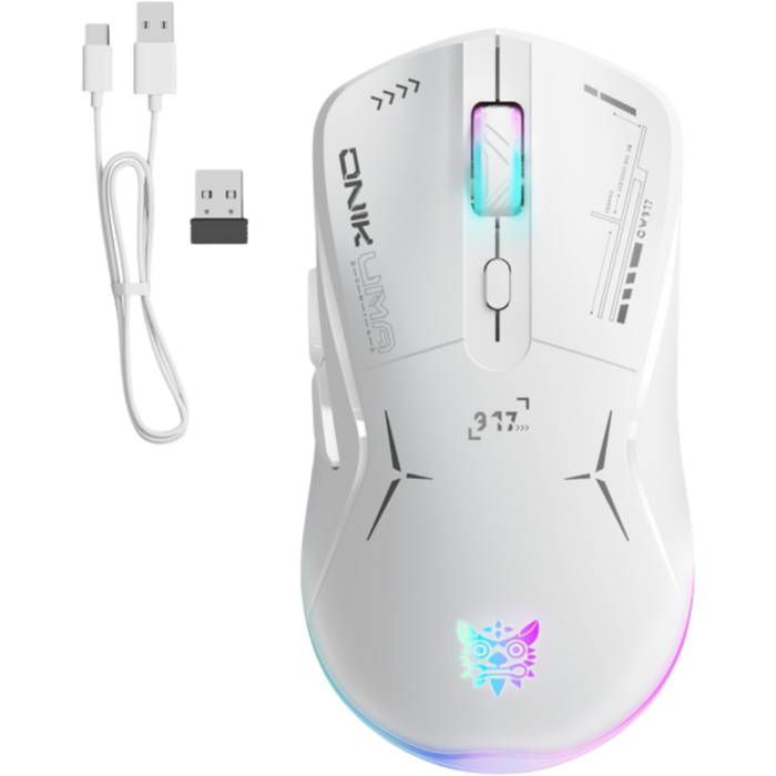 أونيكوما CW917 مزدوج الوضع RGB  - ماوس جيمينج - ابيض  للبيع في مصر من خلال Games2Egypt