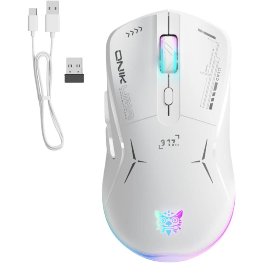 Onikuma CW917 Dual Mode RGB Gaming Mouse – White