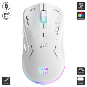 أونيكوما CW917 مزدوج الوضع RGB  - ماوس جيمينج - ابيض  للبيع في مصر من خلال Games2Egypt