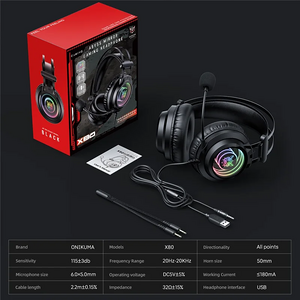 ONIKUMA X80 RGB Wired Gaming Headset - Black  for sale in Egypt from Games2Egypt