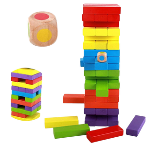 Jenga Tower Challenge Wooden Colored Blocks Toy 48 pcs  for sale in Egypt from Games2Egypt