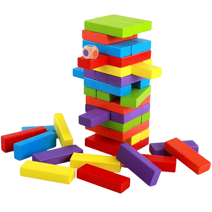 Jenga Tower Challenge Wooden Colored Blocks Toy 48 pcs  for sale in Egypt from Games2Egypt