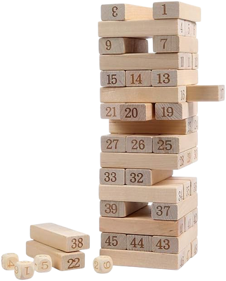 Jenga Tower Challenge Wooden Blocks Toy 54 pcs