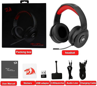 سماعة العاب لاسلكيه ريدراجون Pelops H818 PRO - أسود  للبيع في مصر من خلال Games2Egypt