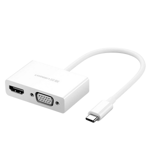 يوجرين MM123 محوّل USB-Type-C إلى HDMI + VGA – أبيض
