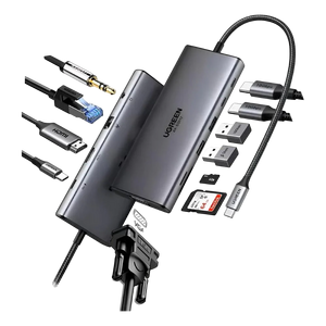 UGREEN USB Hub Type-C 11 in 1 Dongle With 4K HDMI & VGA Grey	  for sale in Egypt from Games2Egypt