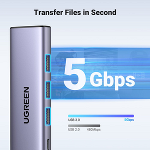 يوجرين CM511 موزّع USB-C خمس منافذ مع HDMI بدقة 4K  للبيع في مصر من خلال Games2Egypt